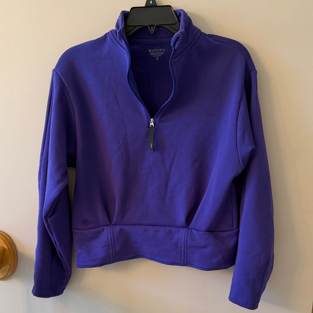 Athleta Deep Purple Quarter-Zip Pullover